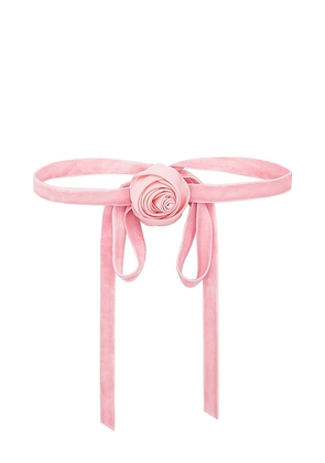 Lele Sadoughi Silk Rosette Ribbon Choker in Pink.