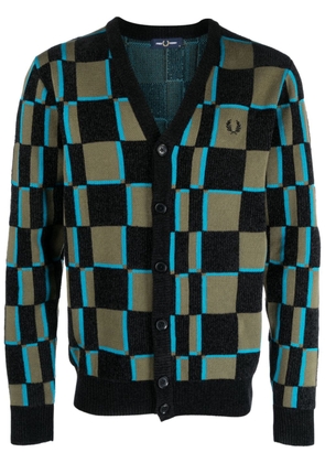 Fred Perry Fp Glitch Chequerboard Cardigan