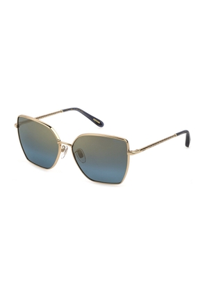 Chopard Blue MIrror Gold Butterfly Ladies Sunglasses SCHF76V 300G 59