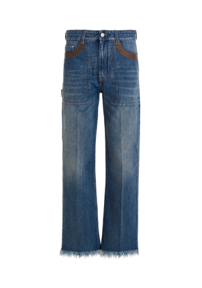 Fendi Leather Detail Jeans