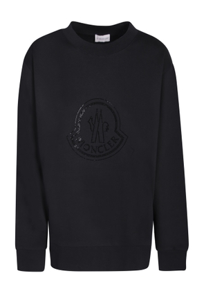 Moncler Crystals Logo Black Sweatshirt