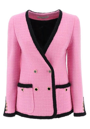 Alessandra Rich Double-Breasted Boucle Tweed Jacket