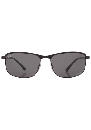Ray Ban Chromance Polarized Dark Gray Rectangular Unisex Sunglasses RB3671CH 186/K8 60