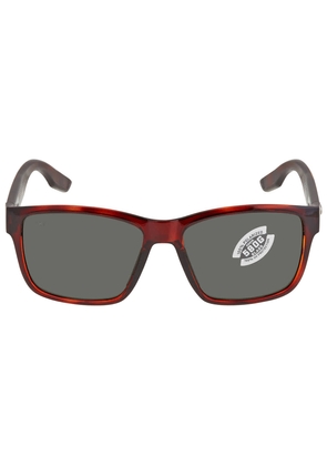 Costa Del Mar PAUNCH Grey Polarized Glass Square Mens Sunglasses 6S9049 904907 57