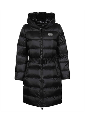 Duvetica Belted Hooded Long Down Jacket