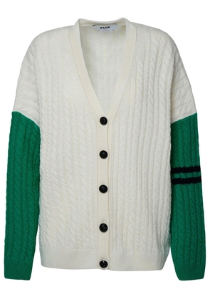 Msgm Colour-Block Knitted Cardigan