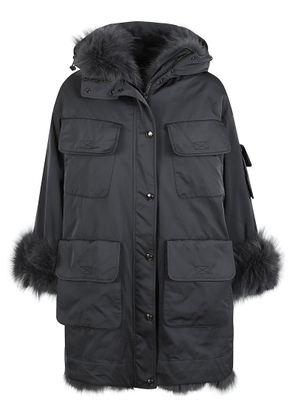 Ermanno Scervino Fur Applique Oversized Jacket