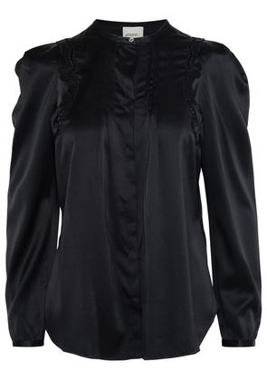 Isabel Marant Joanea Black Silk Blend Shirt