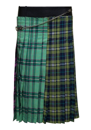 Andersson Bell Midi Multicolor Skirt With Chain And Check Motif In Fabric Woman