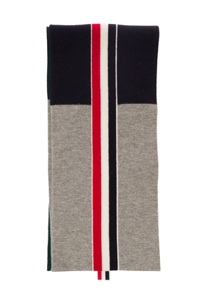 Thom Browne Multicolor Scard With Intarsia Stripe In Wool Man