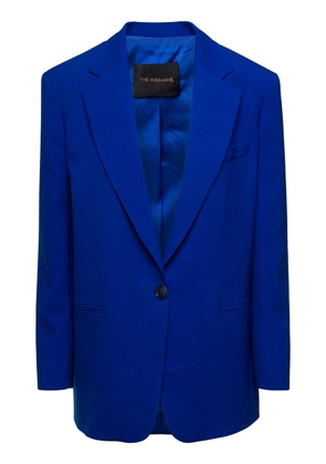 The Andamane Guia Oversized Electric Blue Single-Breasted Jacket In Viscose Blend Woman