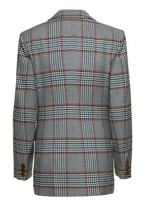 Vivienne Westwood Grey Single-Breasted Jacket With All-Over Check Motif In Viscose Blend Woman