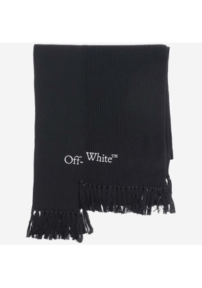 Off-White Asymmetrical Cotton And Cashmere Blend Scarf