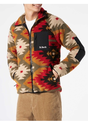 Mc2 Saint Barth Man Sherpa Jacket With Pattern