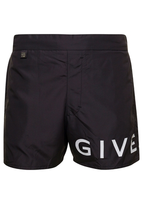 Givenchy Plage Branding Print Short Swimwear