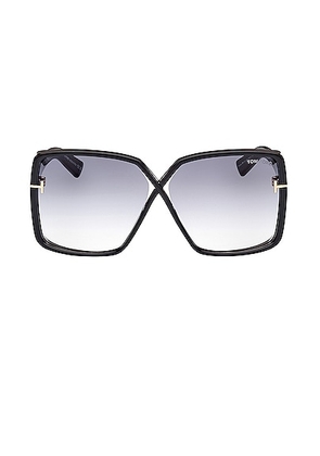 TOM FORD Yvonne Sunglasses in Shiny Black - Black. Size all.
