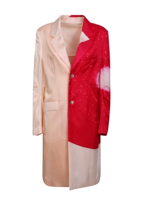 Issey Miyake Slice Tailored Coat Beige/ Dark Pink