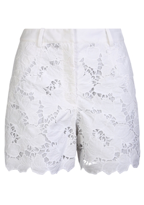 Self-Portrait Cotton Lace White Shorts