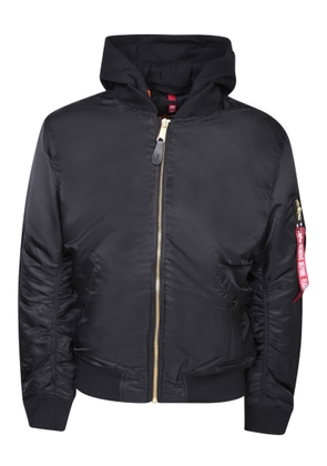 Alpha Industries Ma-1 Zh Hooded Black Bomber Jacket