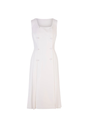 Ermanno Scervino White Sleeveless Midi Dress With Buttons