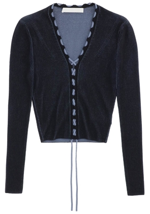Dion Lee Two-Tone Lace-Up Cardigan