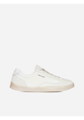 Stone Island Rock Leather And Tencel Sneakers