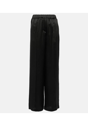 Loewe Mid-rise silk satin wide-leg pants