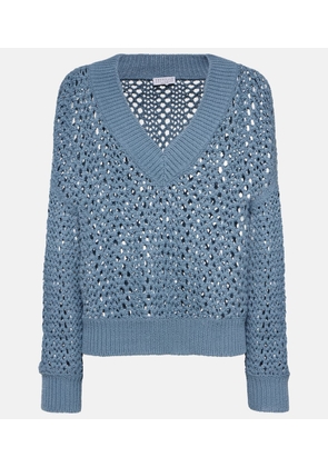 Brunello Cucinelli Open-knit cotton-blend sweater