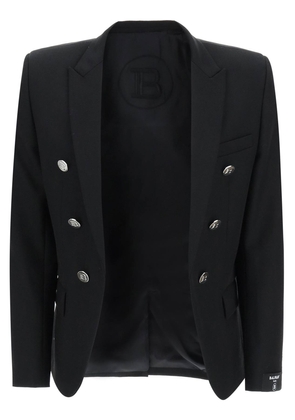 Balmain Wool Twill Blazer With Logoed Buttons