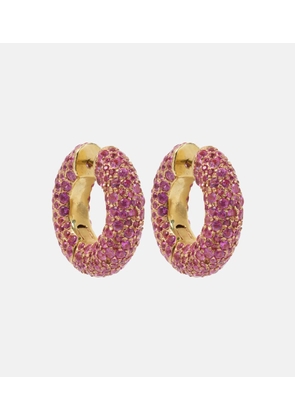 Octavia Elizabeth Blossom Bubble 18kt gold hoop earrings with sapphires
