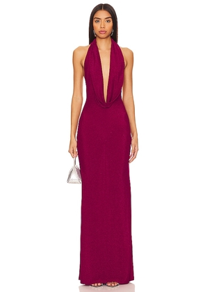NBD Antoinette Draped Gown in Fuchsia. Size XS.