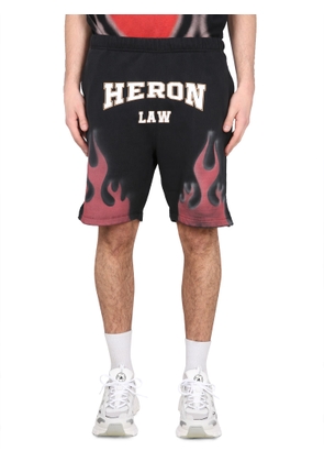 Heron Preston Bermuda Shorts With Flames Print