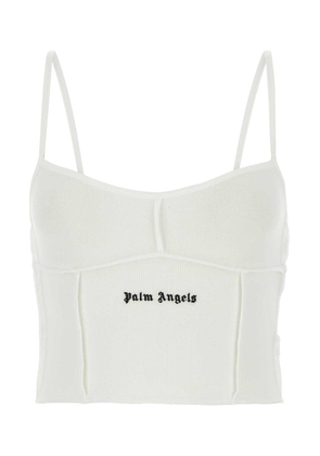 Palm Angels Logo-Embroidered Spaghetti Strap Top