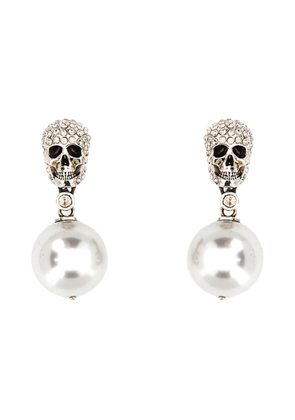 Alexander Mcqueen Skull Pearl Earrings
