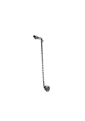 Alexander Mcqueen Chain Earring With Skull And Pearl In Silver