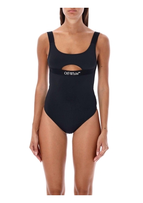 Off-White Cut-Out Sleeveless Swimsuit