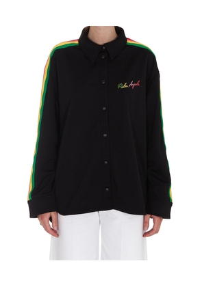 Palm Angels Miami Logo Embroidered Side-Stripe Shirt