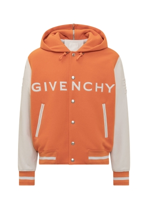 Givenchy Hooded Varsity Jacket In Wool And Leather
