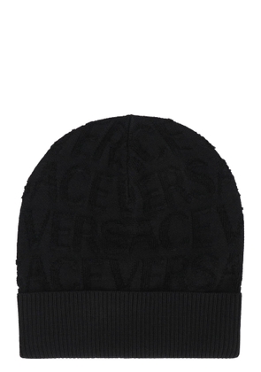 Versace All-Over Logoed Wool Bean Hat
