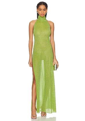 Oseree Lumiere Turtleneck Dress in Green. Size XL.