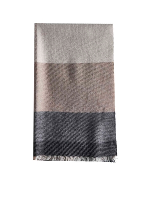 Brunello Cucinelli Wool And Cashmere Scarf With Check Motif