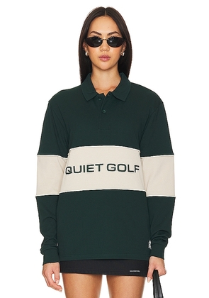 Quiet Golf Qg Sport Long Sleeve Polo in Green. Size XL/1X.