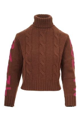 Mc2 Saint Barth Logo Intarsia-Knit Turtleneck Jumper Sweater
