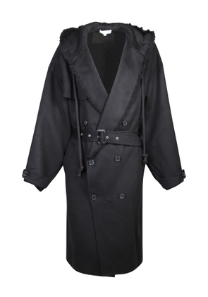 J.w. Anderson Hooded Black Trench Coat