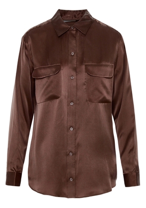 Equipment Brown Silk Shirt