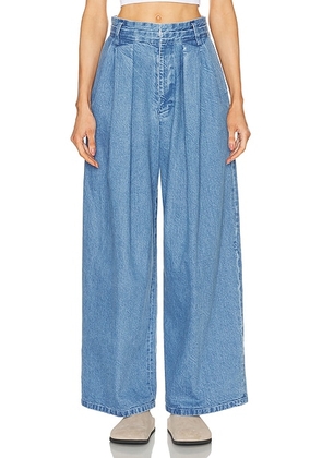 Moussy Vintage Denim Tack Pant in Light Blue - Blue. Size L (also in M, S, XS).