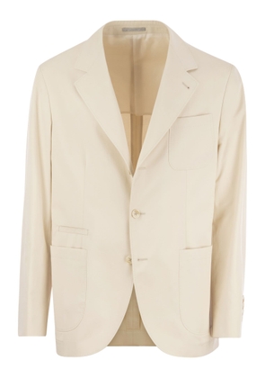 Brunello Cucinelli Cotton And Cashmere Deconstructed Jacket With Patch Pockets