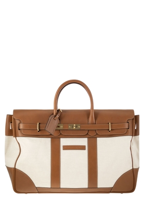 Brunello Cucinelli Country Bag In Leather And Fabric