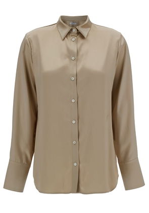 Ferragamo Beige Loose Shirt With Classic Collar In Rayon Woman