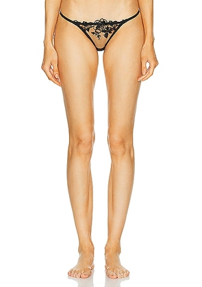 Agent Provocateur Callypso Thong in Black - Black. Size 4 (also in 3).
